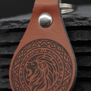 Leather Teardrop Keychain Dark Brown