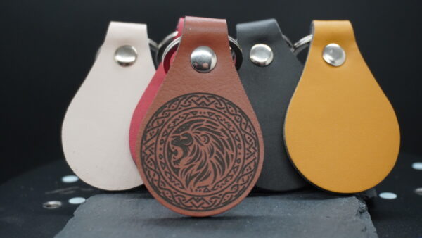 Leather Teardrop Keychain Red