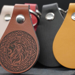 Leather Teardrop Keychain Black